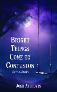 An empty swing hangs from a tree under a magical moonlit sky.