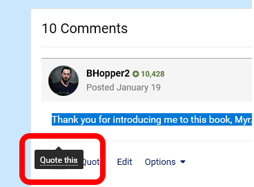 screenshot of quote this feature