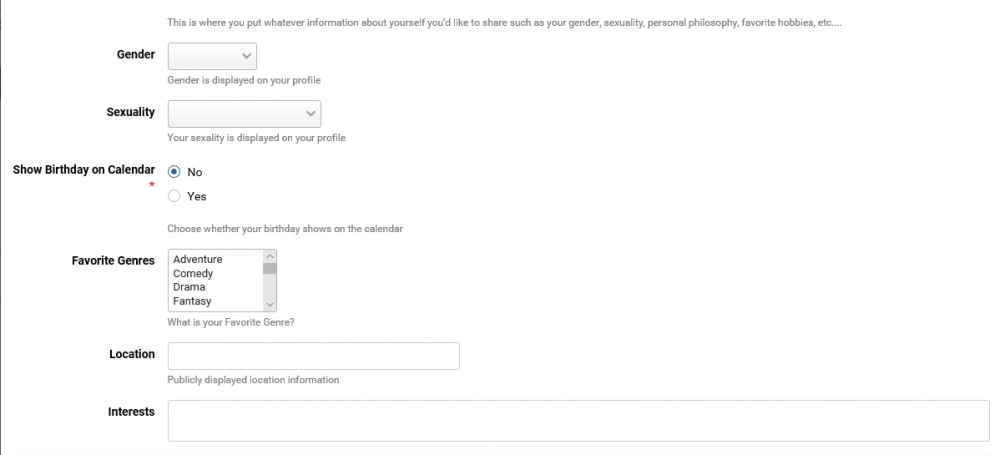Profile information
