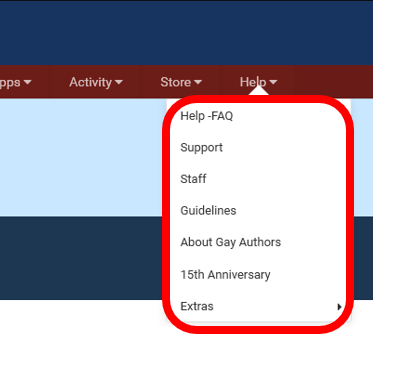 Screenshot of Help Menu