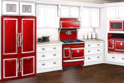 Red Antique Kitchen by Elmira Iron Works