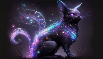 Parallax, a fantasy cat full of stars