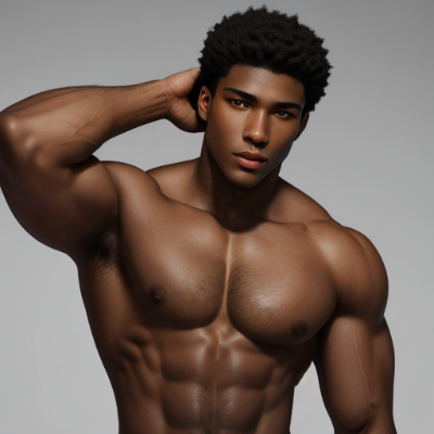 A muscular black teenager