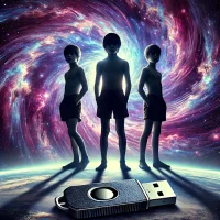 DALL·E 2025-01-12 14.38.27 - A stunning and mysterious book cover concept featuring three silhouetted younger male children appearing as pre-adolescents, aged approximately 10, 11.webp